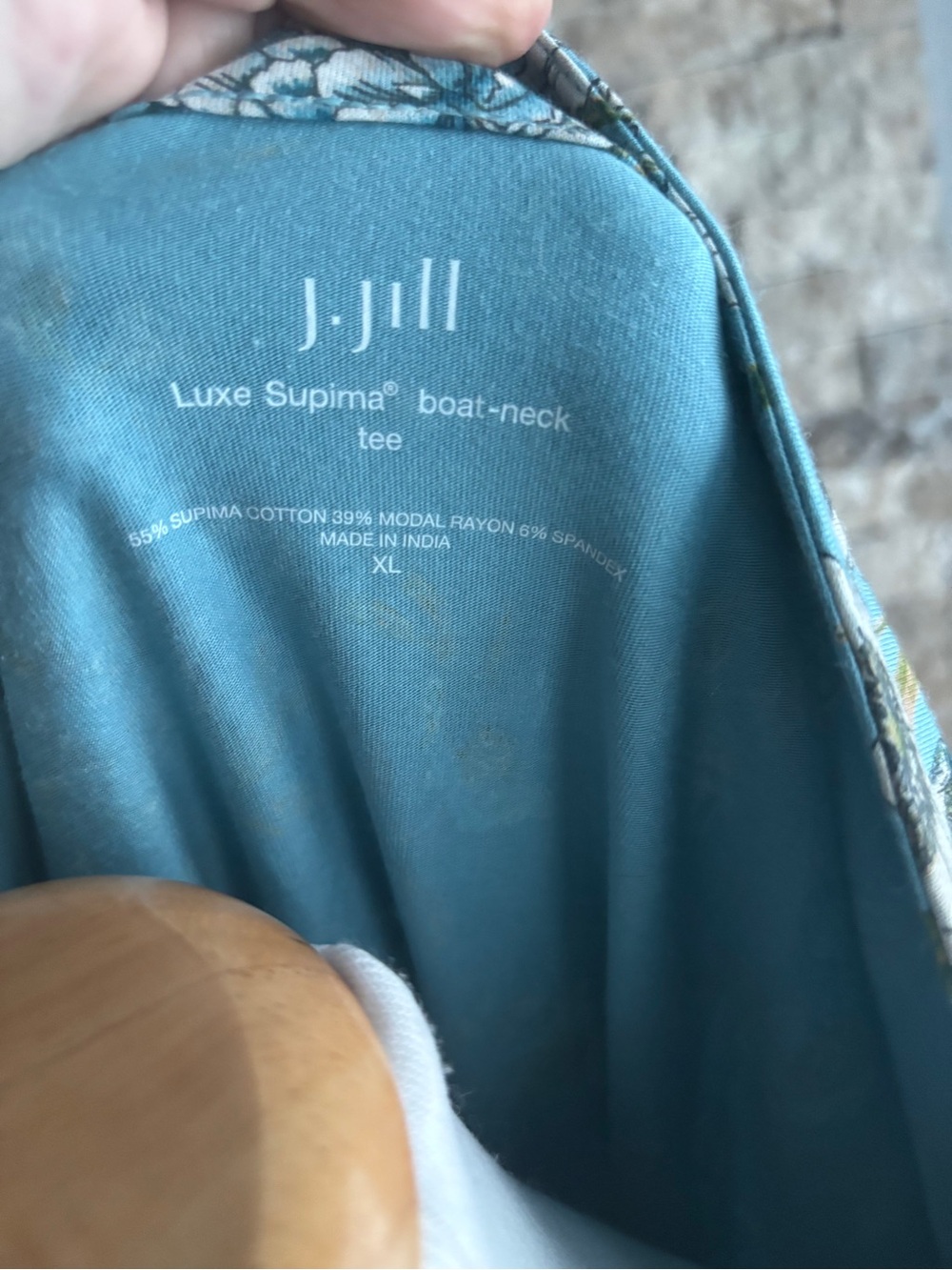 J. Jill Blue Floral Long Sleeve Tee - Picture 4 of 5